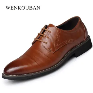 Summer Fashion Men Casual Shoes Classic Genuine Leather Flats Male Formal Oxford Dress Shoes