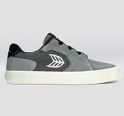 T20 PRO Charcoal Grey Suede and Mesh Ivory Logo Sneaker
