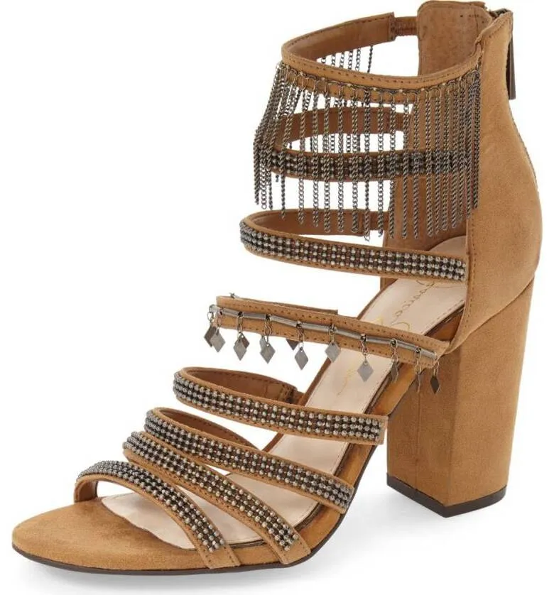 Tassels Reliable customer service Jessica Flawless Honey Katalena Open Toe Chain Sandals Brown Simpson Charms