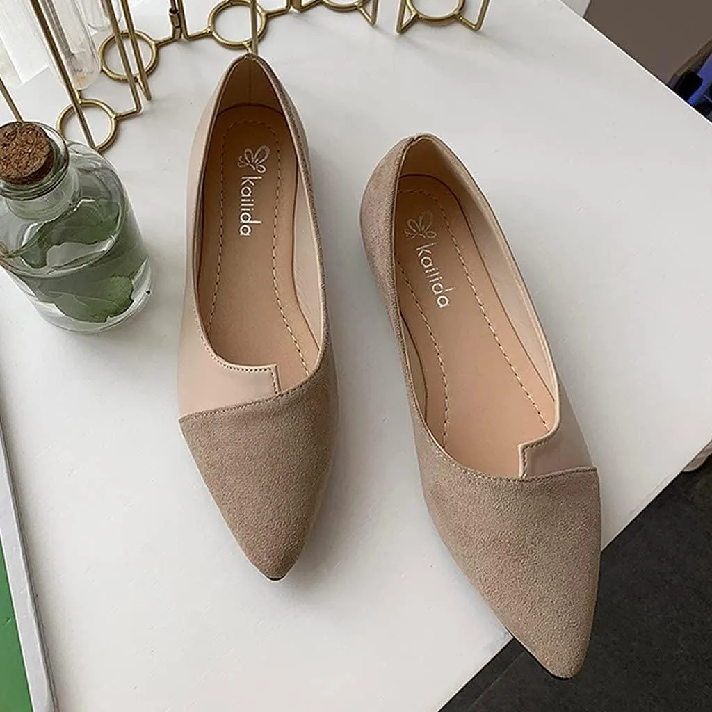 Toe Ballet Splice Flat Color Fashion Pointed Women Shoes On Ballerina Slip Women's sandals Womens Slide Sandal