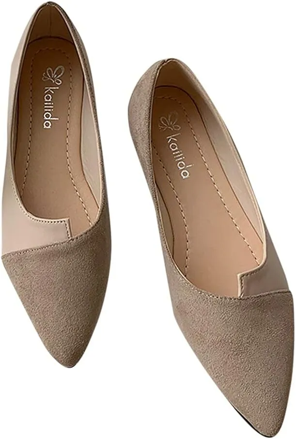 Toe Ballet Splice Flat Color Fashion Pointed Women Shoes On Ballerina Slip Women's sandals Womens Slide Sandal