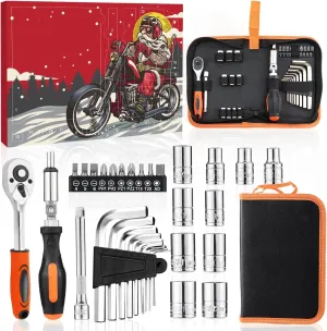 Tool Advent Calendar 2024 Adult Men Teen Boys, 24 Days Mechanics Tools Countdown Calendar Surprise Gifts for Husband Father Son Boyfriends