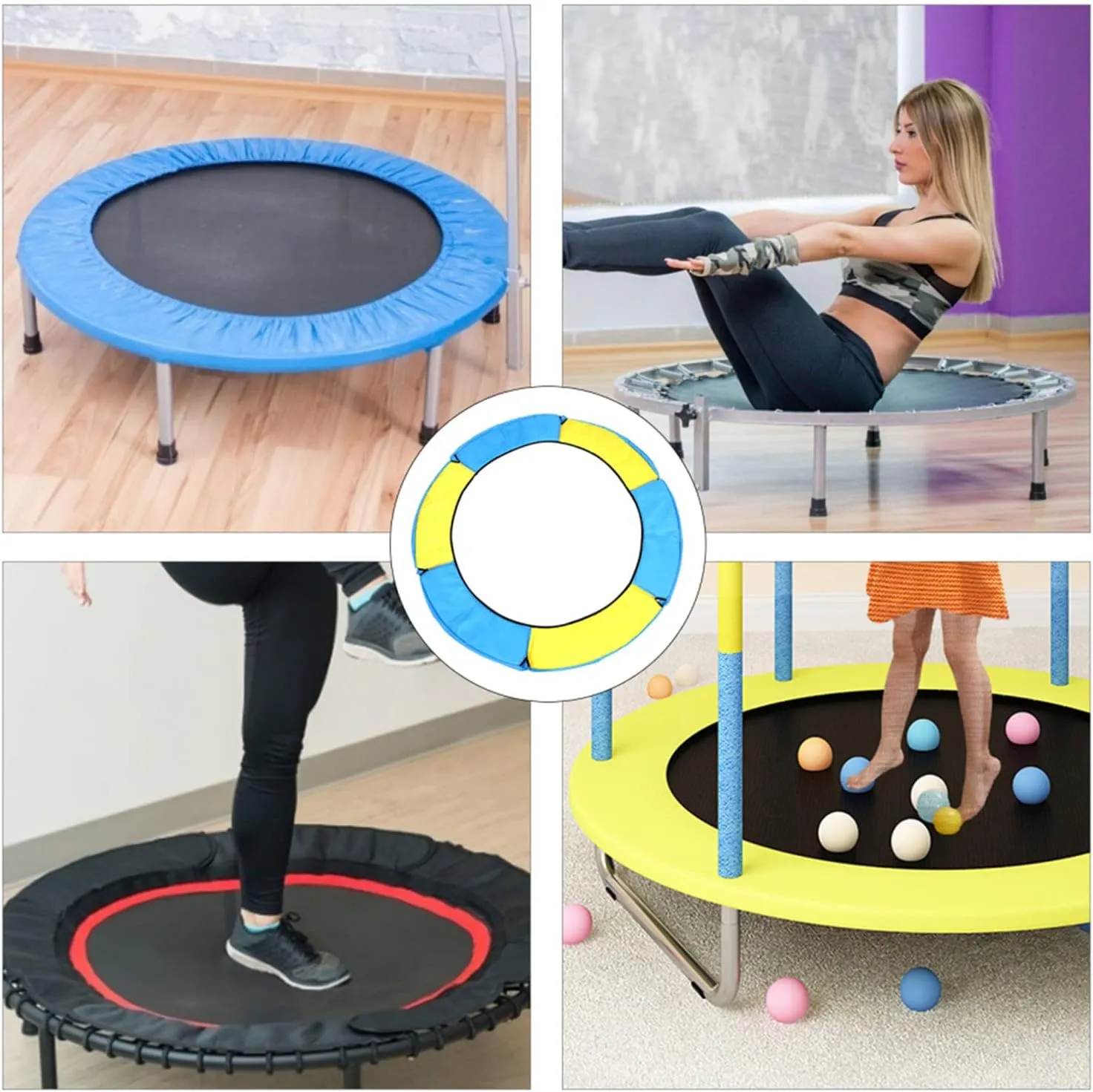 Trampoline Replacement Cover, Trampoline Spring Cover, Edge Cover Made of PE for Trampoline Diameter 1.2M,1.4M,1.5M, Edge Protection, Safety Mat, UV-Resistant, Tear-Resistant Trampoline Accessories