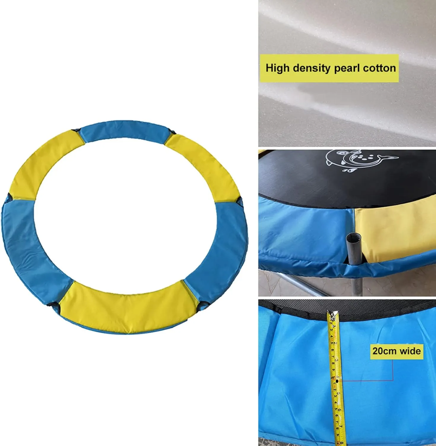 Trampoline Replacement Cover, Trampoline Spring Cover, Edge Cover Made of PE for Trampoline Diameter 1.2M,1.4M,1.5M, Edge Protection, Safety Mat, UV-Resistant, Tear-Resistant Trampoline Accessories