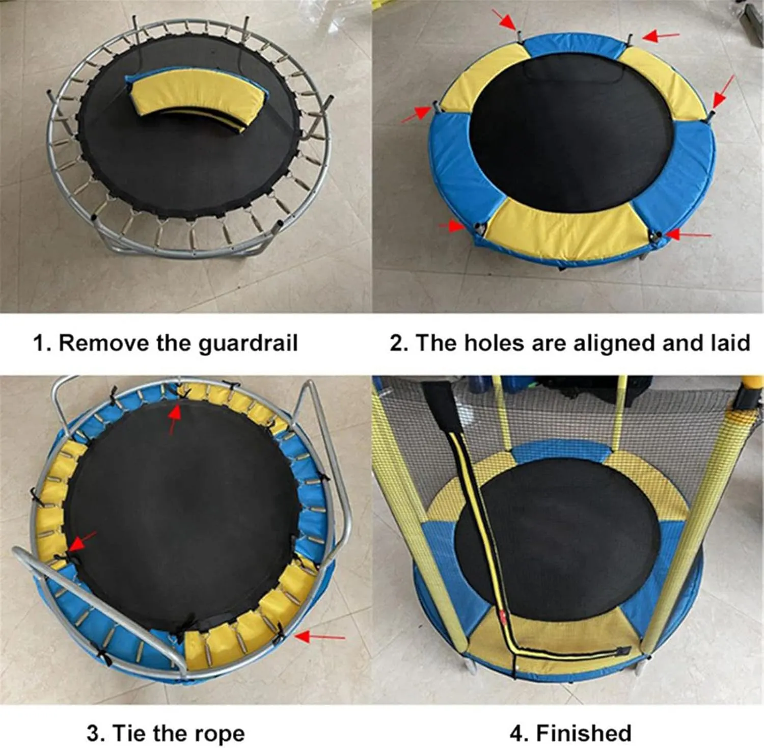Trampoline Replacement Cover, Trampoline Spring Cover, Edge Cover Made of PE for Trampoline Diameter 1.2M,1.4M,1.5M, Edge Protection, Safety Mat, UV-Resistant, Tear-Resistant Trampoline Accessories