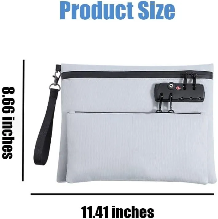 Travel Lock Bag, Money Bag with Lock and Zipper, Double Layer Anti-Theft Handbag with Combination Protection, For Cash, Id, Credit Cards and Important Documents(Pink,Business Style)