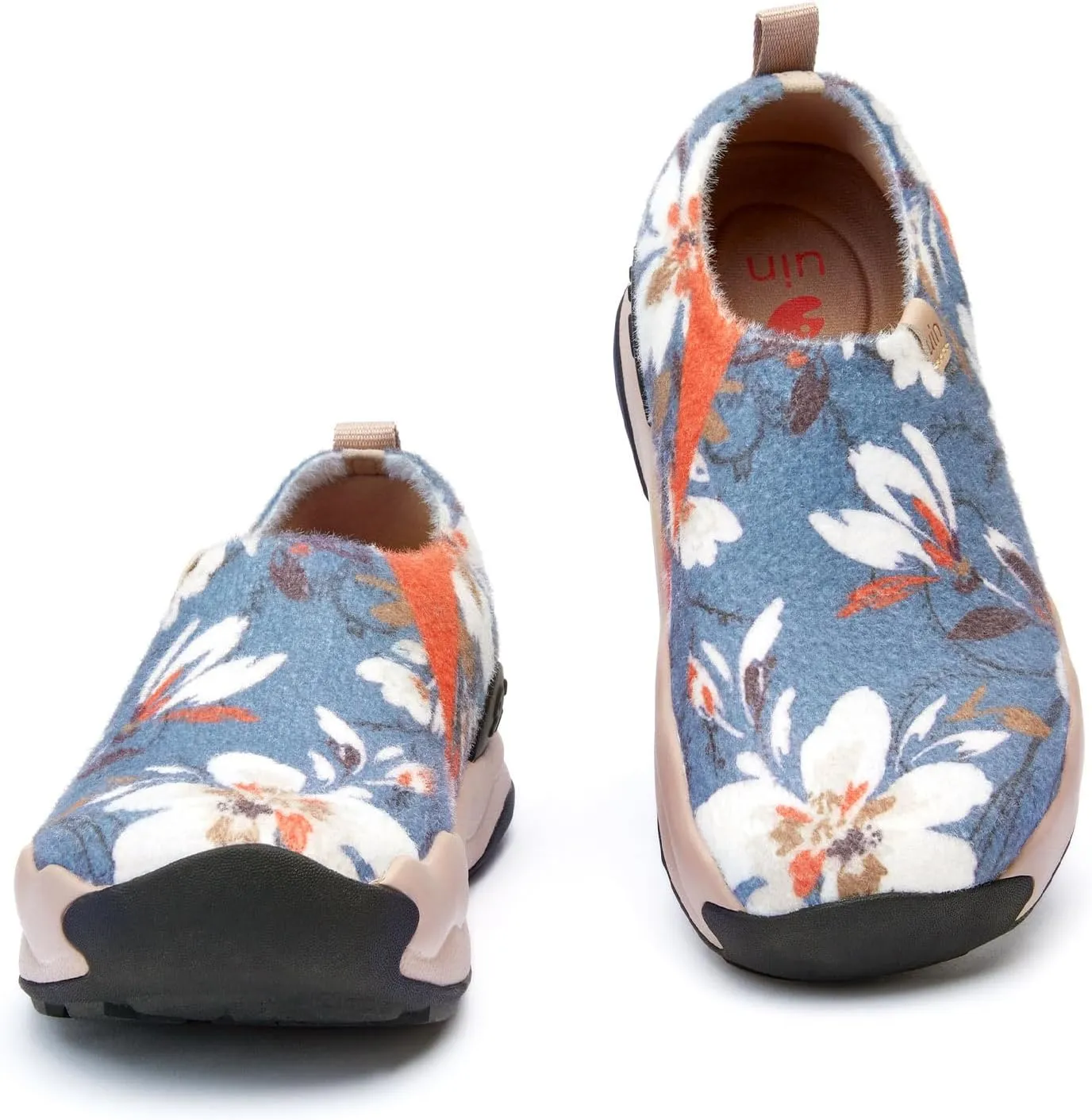 UIN Women's Plush Walking Shoes Chunky Slip On Lightweight Art Travel Fashion Sneaker Toledo Series