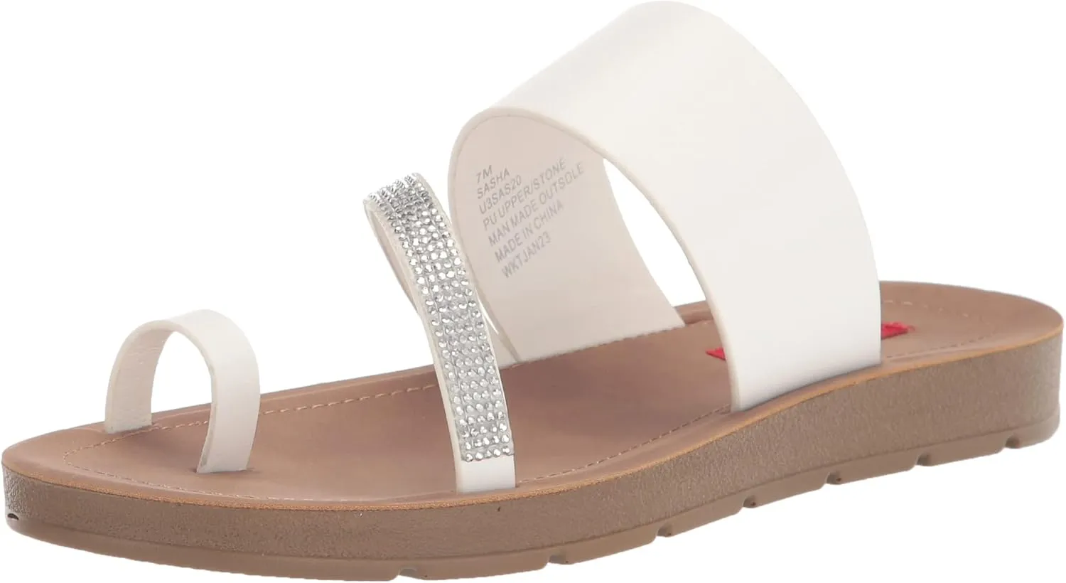 UNIONBAY Women's Sasha Sandal, White, 6.5