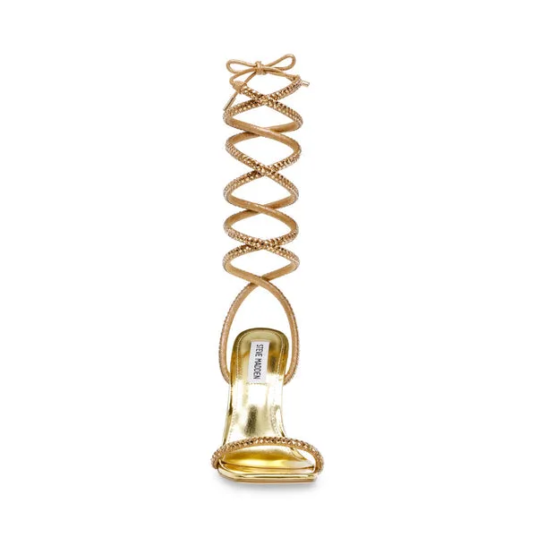 Uplift-R Square Excellent aftercare Stiletto Steve Sandal Madden Gold Superior High Toe Strappy Heel