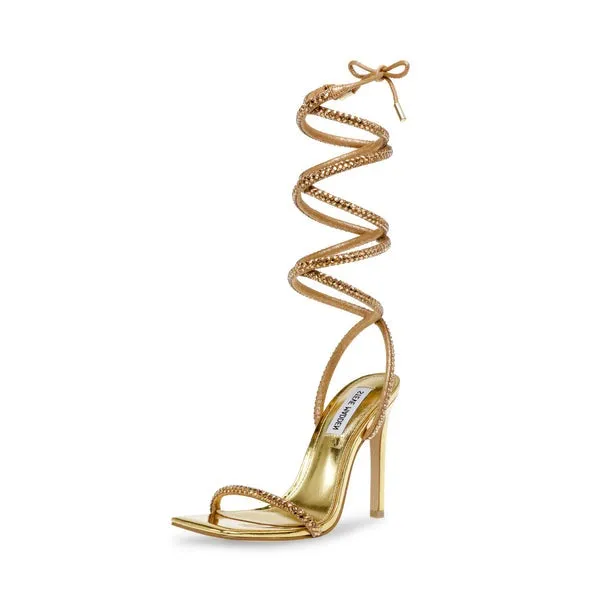 Uplift-R Square Excellent aftercare Stiletto Steve Sandal Madden Gold Superior High Toe Strappy Heel