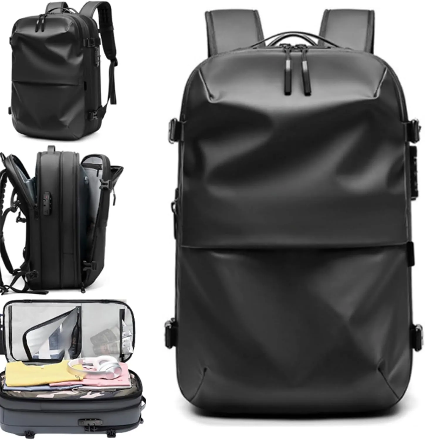 Veloutte Travel Backpack, Veloussette Prestige Space Bag, Velouette Prestige Space Bag, Multifunctional Waterproof (Black)