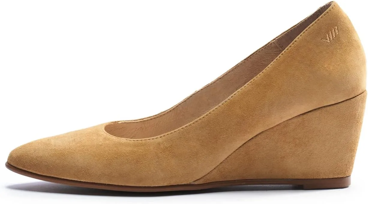 VISCATA Verona Women's Suede Wedge, Spain Handmade Casual Pump Comfortable Shoes with a Sturdy All Natural 2.5” Wedge. Made with Cushioned Leather Insole and Lined with Premium Leather