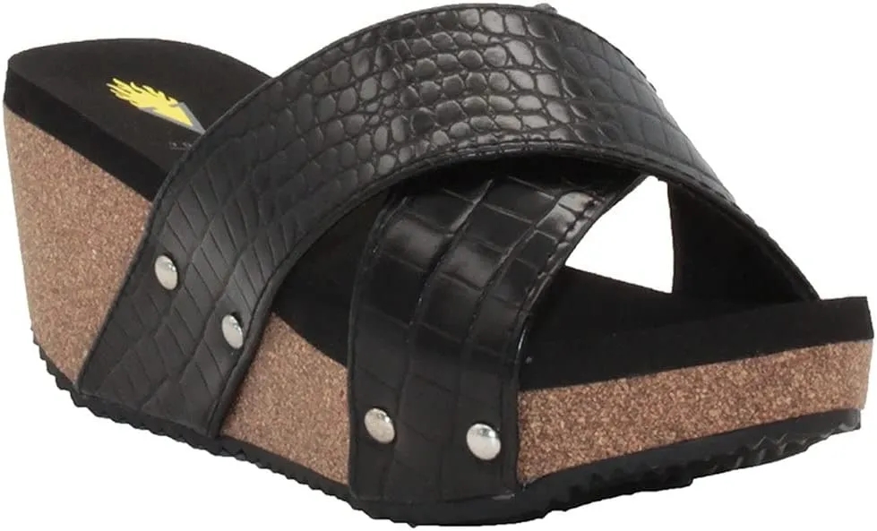 VOLATILE Women's Riverside Crisscross Wedge Slide Sandal