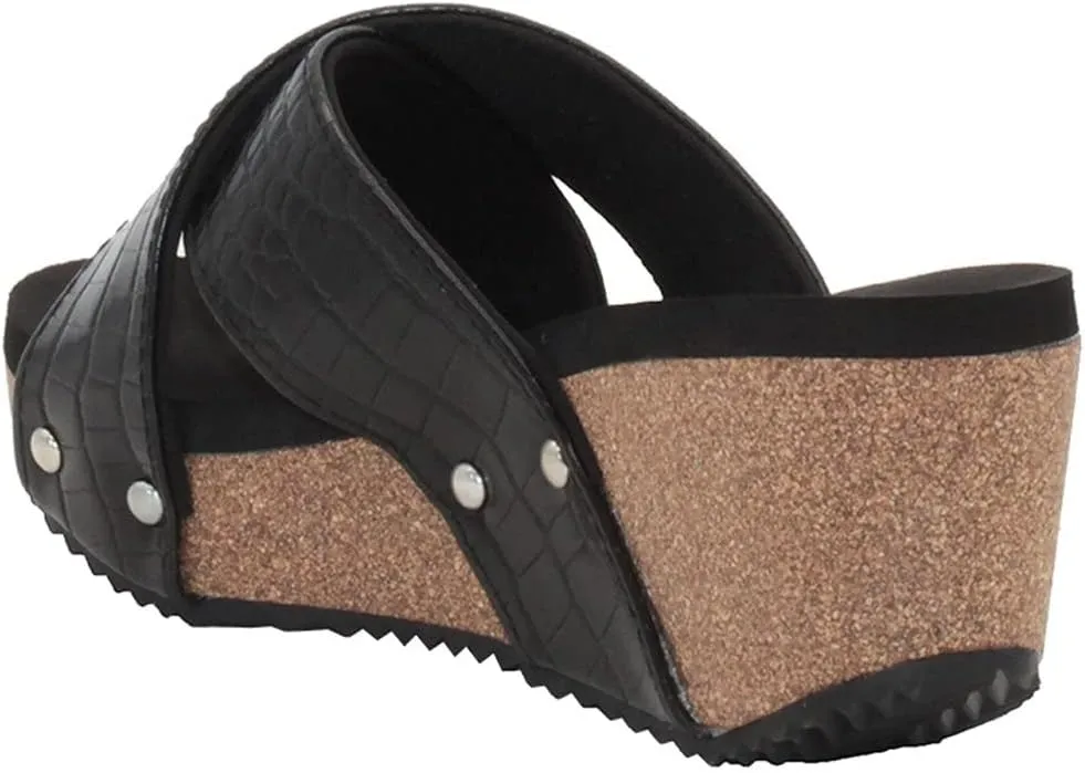VOLATILE Women's Riverside Crisscross Wedge Slide Sandal