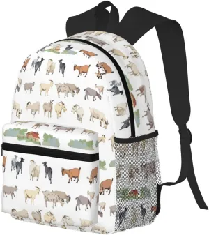 VOSERY Travel Laptop Backpack for Men Women - Painted Cute Goat Water Resistant Beach Backpack, Lightweight Backpack with Laptop Compartment, Travel Backpack with Adjustable Carry Straps