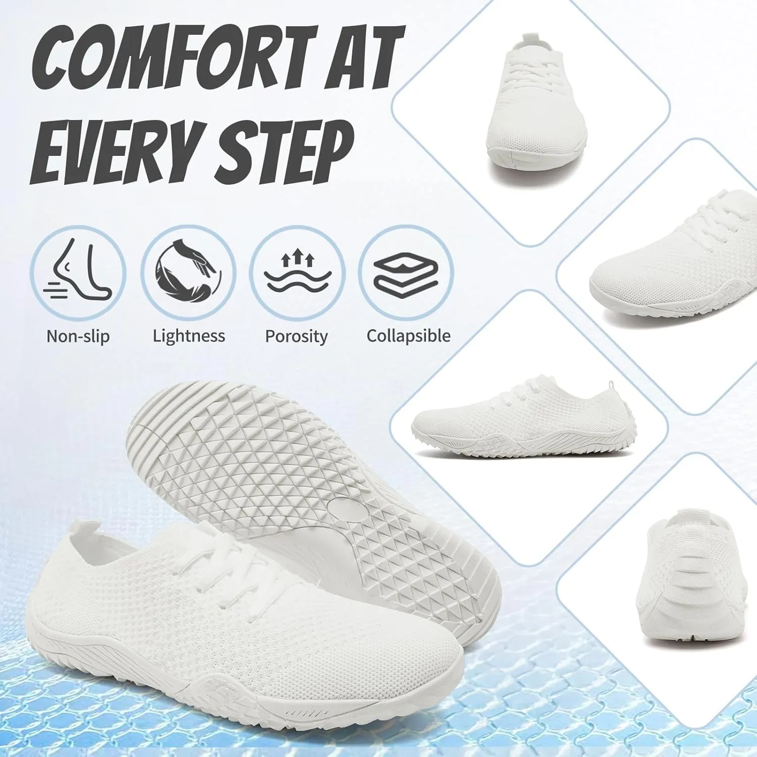 WCIDFY Barefoot Women Zero Drop Running Shoes Non Slip Minimalist Tennis Shoes Lightweight Wide Toe Walking Sneaker