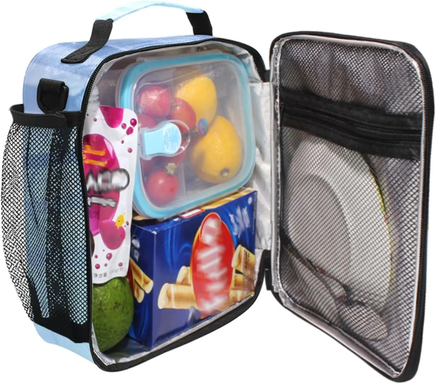 Wolf Winter Forest Kids Lunch Box Boys Girls Insulated Lunch Bag Reusable Thermal Cooler Tote Portable Shoulder Strap School Picnic