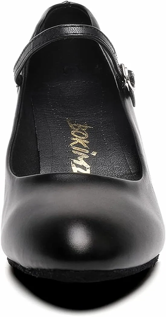 Womens Black Latin Salsa Character Shoes Ballroom Dance Heels Prom Wedding Shoes Dress Pump
