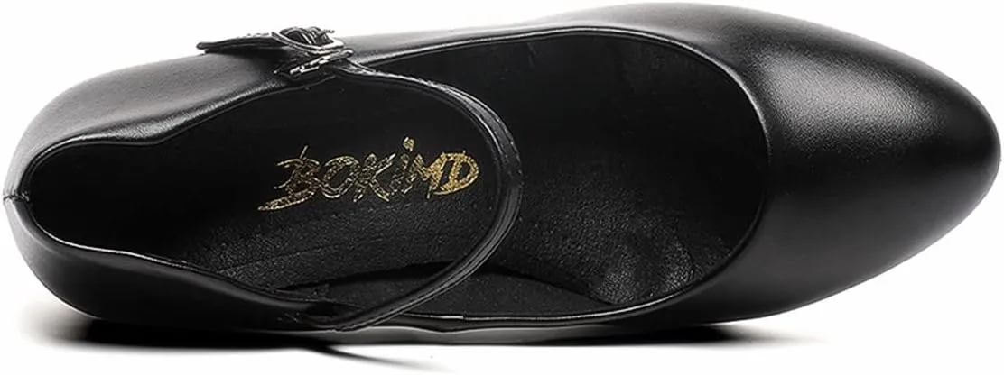 Womens Black Latin Salsa Character Shoes Ballroom Dance Heels Prom Wedding Shoes Dress Pump