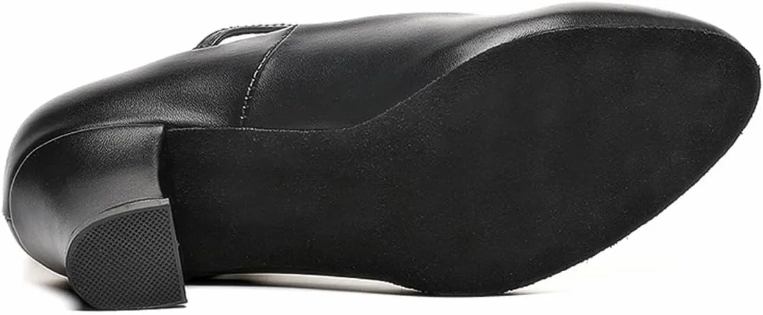 Womens Black Latin Salsa Character Shoes Ballroom Dance Heels Prom Wedding Shoes Dress Pump