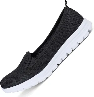 Women's Breathable Mesh Backless Walking Shoes,Casual Slip On Comfortable Soft Sole Sneakers Low Top Lightweight Loafers