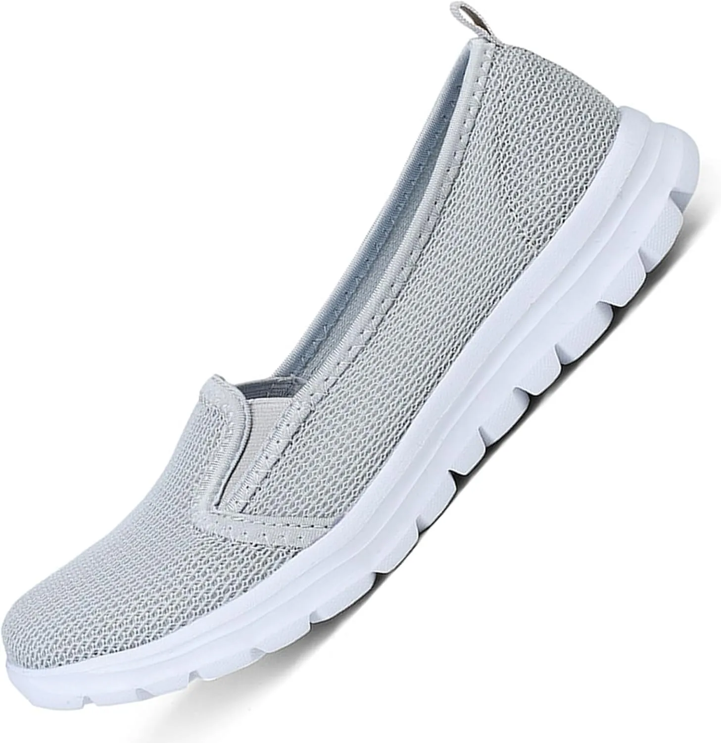 Women's Breathable Mesh Backless Walking Shoes,Casual Slip On Comfortable Soft Sole Sneakers Low Top Lightweight Loafers