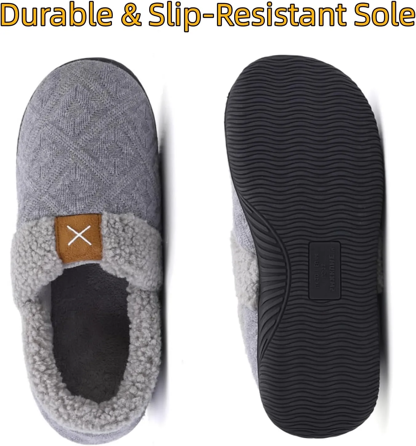Women's Casual Mens Cozy Memory Foam Scuff, House Slippers Soft Plush Lined Slip On Indoor Outdoor with Best Arch Surpport