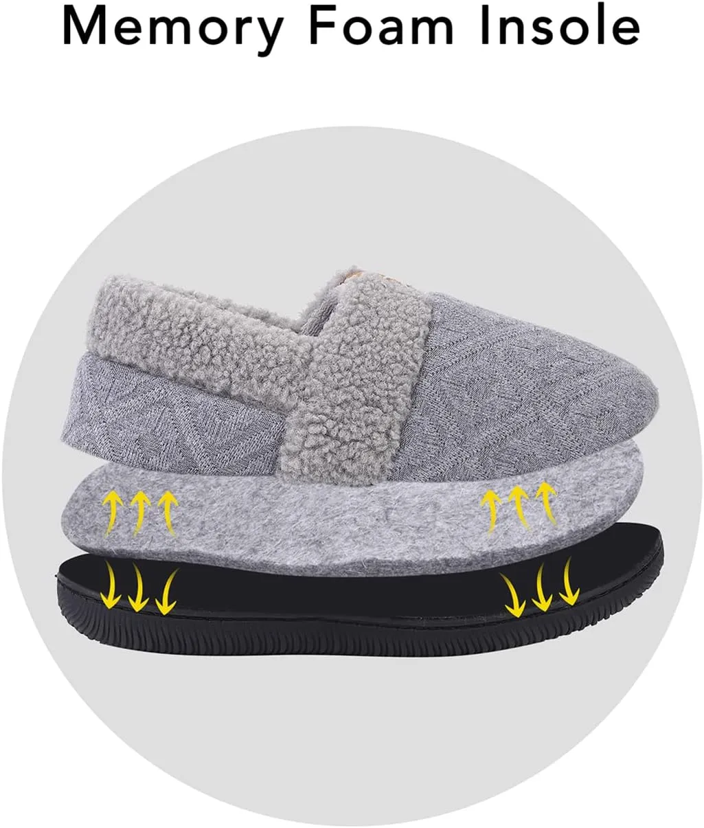 Women's Casual Mens Cozy Memory Foam Scuff, House Slippers Soft Plush Lined Slip On Indoor Outdoor with Best Arch Surpport