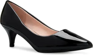 Women's Classic D'Orsay Closed Toe Kitten Heel Pump - Casual, Comfort
