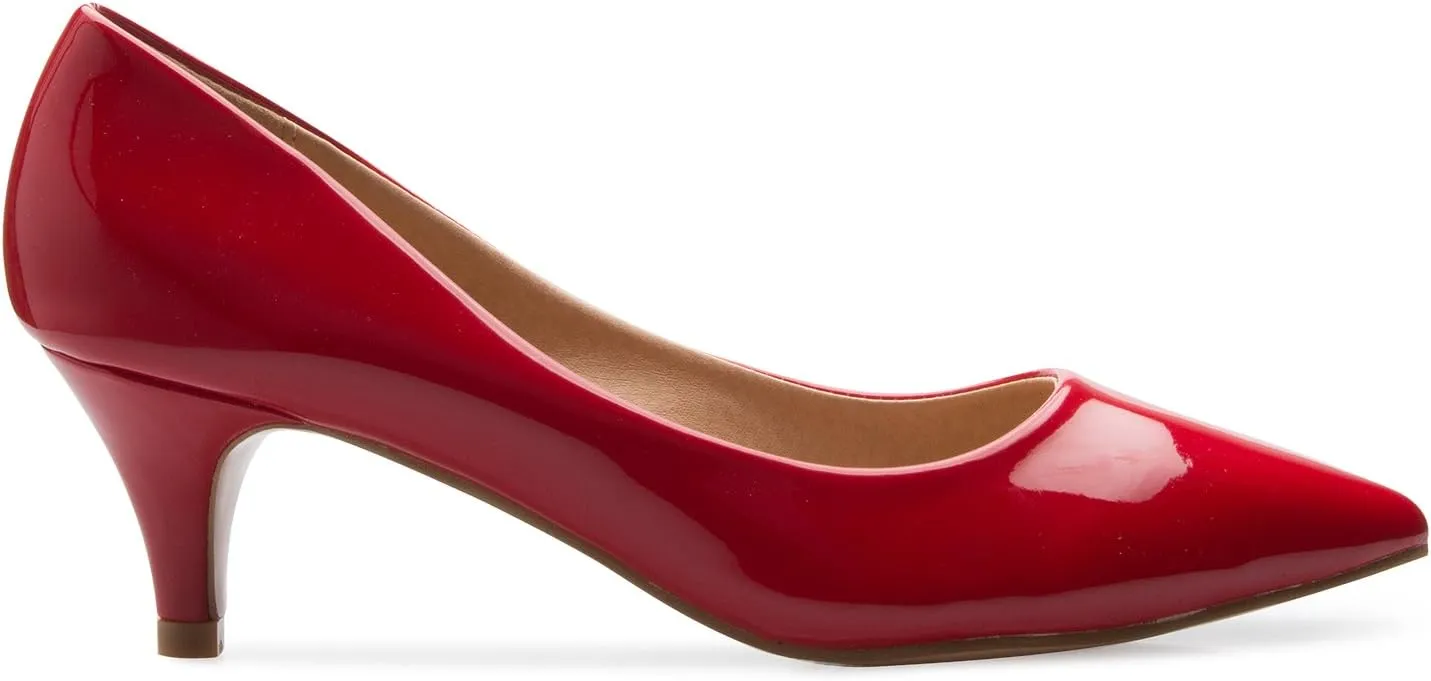 Women's Classic D'Orsay Closed Toe Kitten Heel Pump - Casual, Comfort