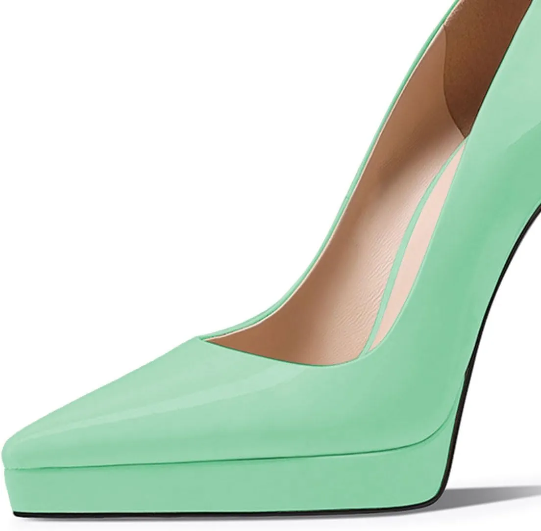 Womens Classic Pump Platform High Stiletto Heels Pointy Toe Slip On Shoe Business Prom Daily Size 4-16 US