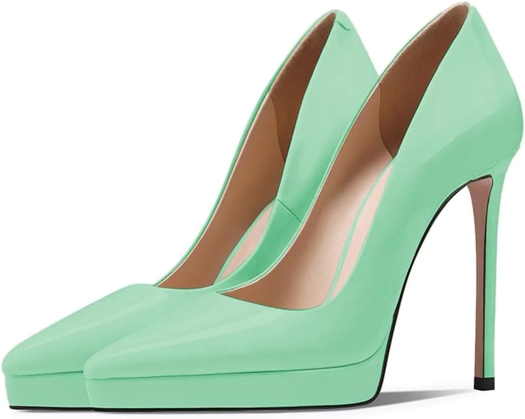 Womens Classic Pump Platform High Stiletto Heels Pointy Toe Slip On Shoe Business Prom Daily Size 4-16 US