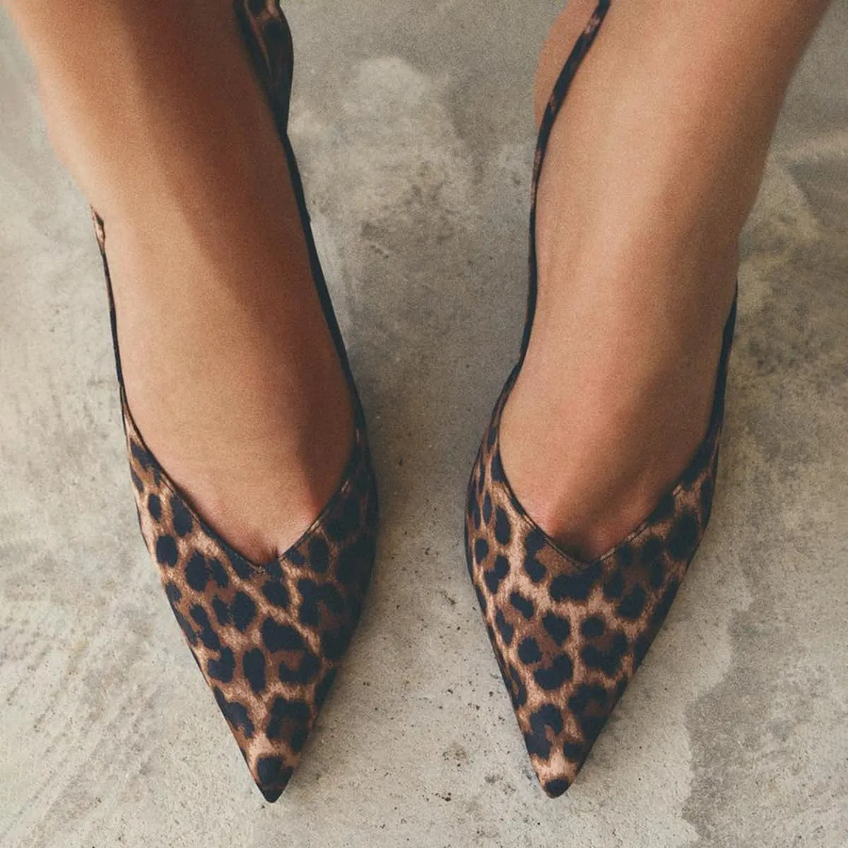 Women's Fabric High-Heel Slingback Shoes Bow Detail On The Front Elastic Strap Around The Back Pointed Toe Wedding Party Office Dance Pump