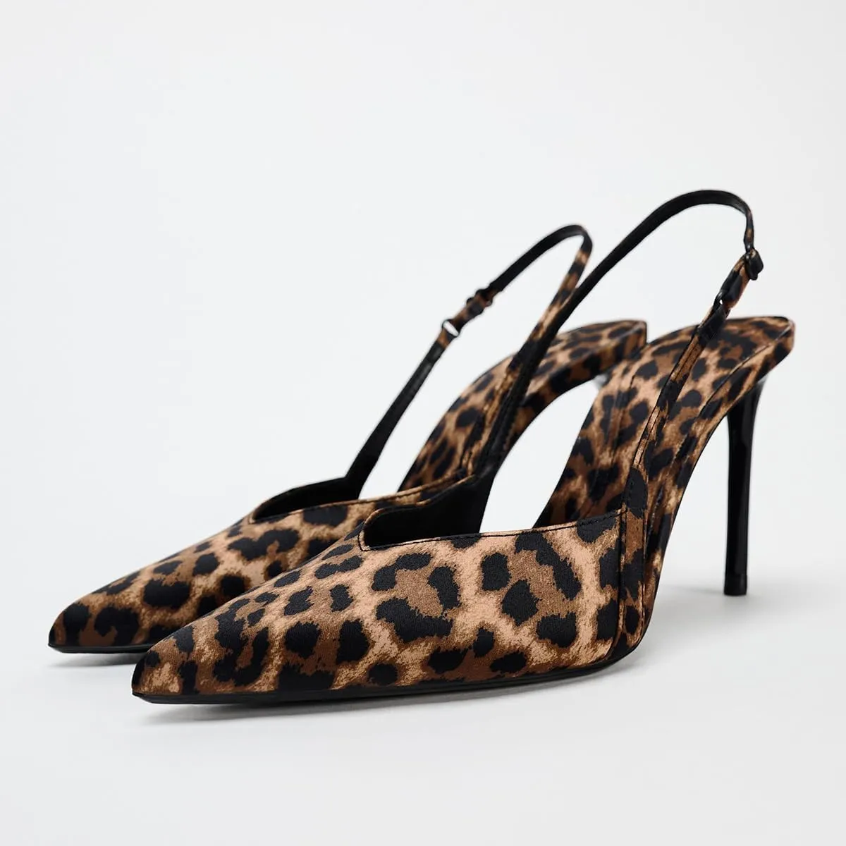 Women's Fabric High-Heel Slingback Shoes Bow Detail On The Front Elastic Strap Around The Back Pointed Toe Wedding Party Office Dance Pump