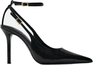 Women's Fabric Slingback High Heel Pump Bow Detail On The Front Elastic Strap Around The Back Pointed Toe Wedding Party Office Dance Shoes