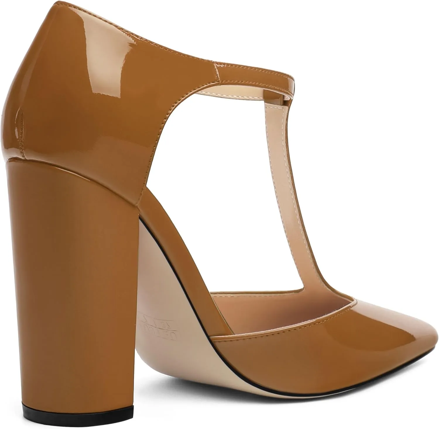 Women's High Heel Pumps, Simple Classic T-Strap Pointed Toe Dress Shoes,Party Dress Sandals3.9