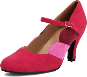Women's Mary Jane Close Round Toe Vintage 1950s Heels Ankle Straps Retro 1920s Victorian Pumps 1930s Shoes