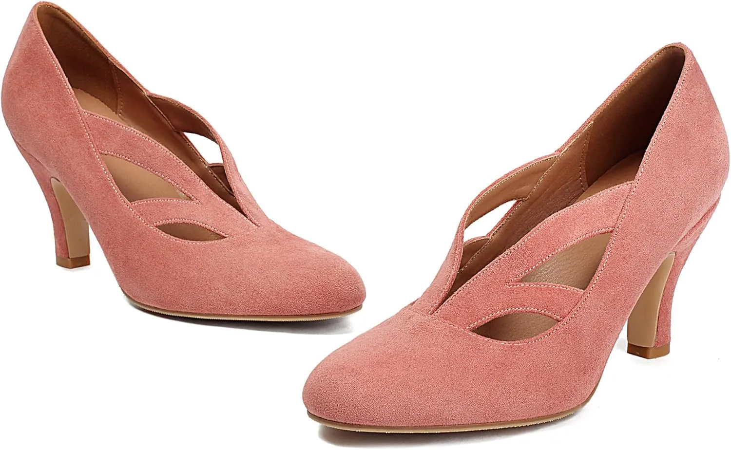 Women's Mary Jane Close Round Toe Vintage 1950s Heels Retro 1920s Victorian Pumps 1930s Shoes