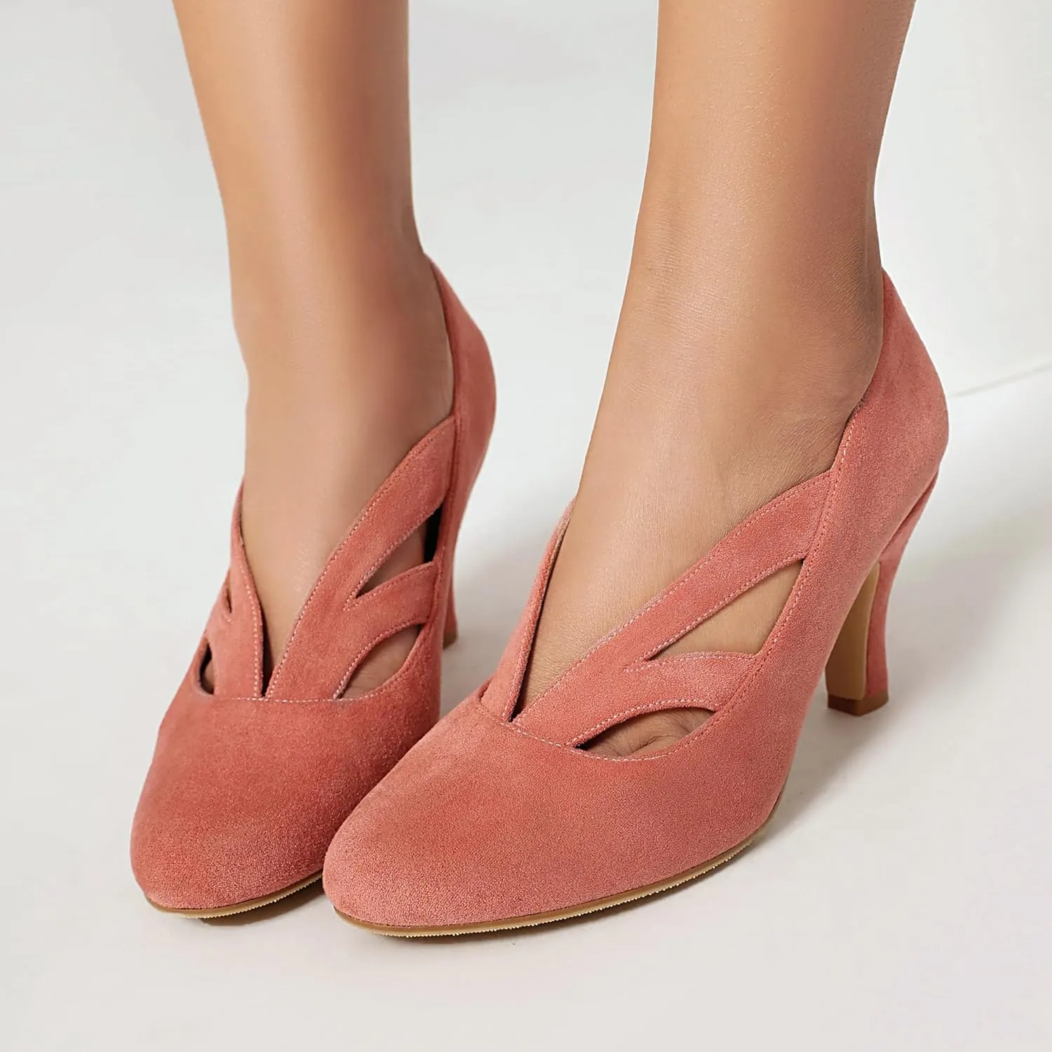 Women's Mary Jane Close Round Toe Vintage 1950s Heels Retro 1920s Victorian Pumps 1930s Shoes
