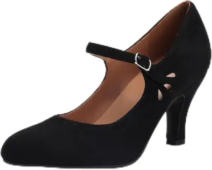 Women's Mary Jane Teardrop Cute Close Round Toe Vintage 1950s Heels Retro 1920s Victorian Pumps 1930s Shoes