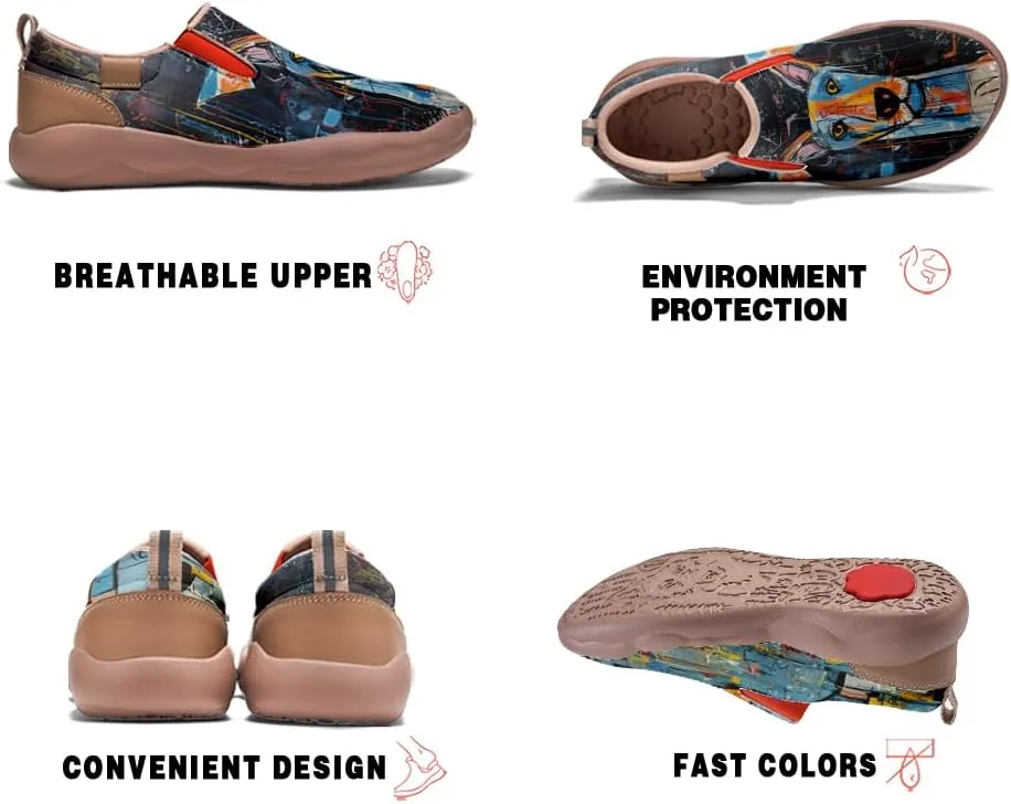 Women's Slip On Sneakers Casual Loafers Art Painted Comfort Soft Walking Shoes Graffiti Style Animal Patterns