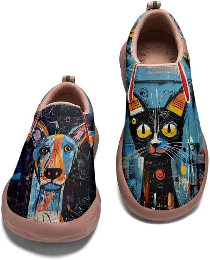 Women's Slip On Sneakers Casual Loafers Art Painted Comfort Soft Walking Shoes Graffiti Style Animal Patterns