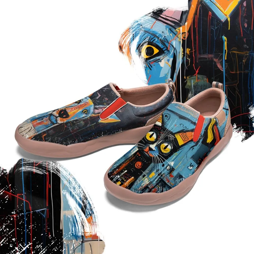 Women's Slip On Sneakers Casual Loafers Art Painted Comfort Soft Walking Shoes Graffiti Style Animal Patterns