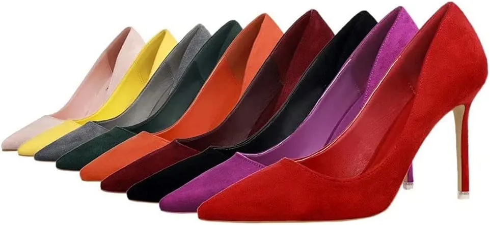 ZTWUTANG Stunner Women's Sexy Pointed Toe High Heels Slip On Stiletto Party Pump Shoes